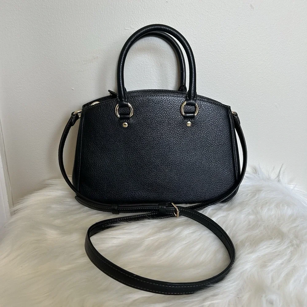 Coach Savannah Small Black Pebbled Leather Satchel Shoulder Bag Excellent - Picture 3 of 16